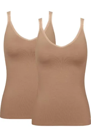 Sloggi Women GO Shirt 01 (2-pack) - dames singlet - bruin - Maat: XL
