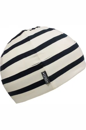BMS Wit met blauw gestreepte muts van M