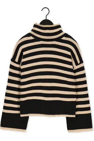 My Essential Wardrobe Sila Striped Knit Rollneck Truien & vesten Dames - Sweater - Hoodie - Vest- - Maat XS