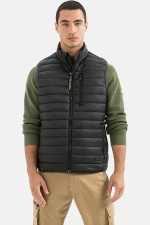 Camel Active Gewatteerd vest gemaakt van gerecycled materiaal mix - Maat menswear-58 - Antraciet