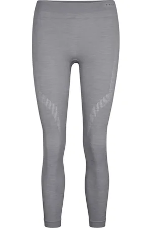 Falke Wool-Tech Long Tights warmend, anti zweet functioneel ondergoed sportbroek dames grijs - Maat XL