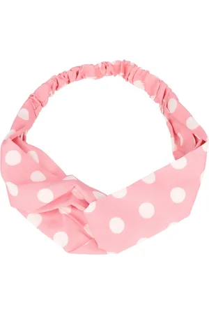 Juleeze Haarband Hoofdband Knoop Twist Stippen Dot Patroon Print Wit Licht Roze