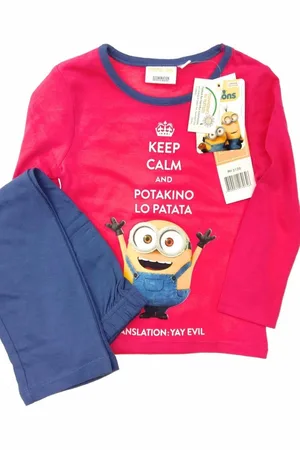 Minions 2-delige Pyjama-set - Model "Potakino Lo Patata" - & Paars/Blauw - 98 cm - 3 jaar