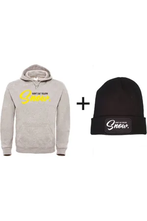 Merkloos Set wintersport hoodie grijs XXL + muts - Don