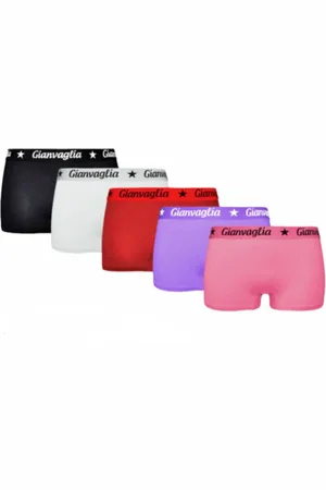 Merkloos GIANVAGLIA® Deluxe GVG-8037 5-Pack Dames Katoenen Boxershort XXL