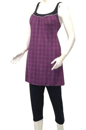 Merkloos Badpakjurk met legging- 2-delig badpak strandkleding zwemjurk- tankini 904- - Maat 44(L)