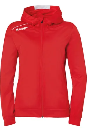 Kempa Player Hood Jacket Dames Rood-Wit Maat L