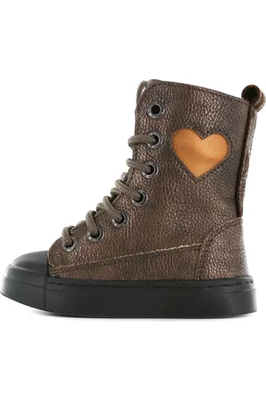 Shoesme Hoge bronzen veterbootie