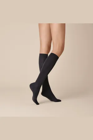 Kunert Soft Wool Cotton Dames Kniekousen - Marine - Maat 35-38