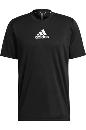 adidas D2M 3-Stripes Back Tee - Primeblue Sports Shirt-S