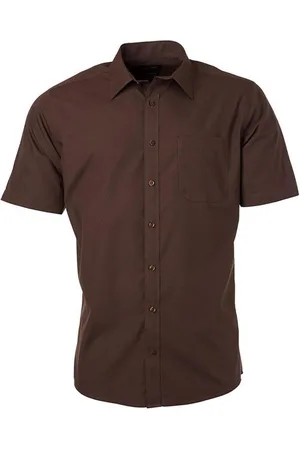 James & Nicholson James and Nicholson Herenshort Poplin Shirt met korte mouwen