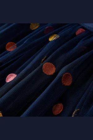 vidaXL Kinderrokje-met-tule-en-stippen-116-marineblauw