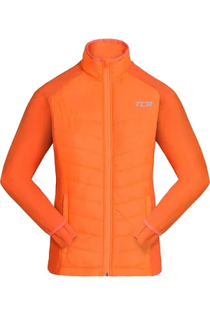 TCA Meisjes Excel Hardloper All-Season Lichtgewicht Waterafstotend Opvouwbaar Hardloopjack - Oranje, 6-8 Jaar
