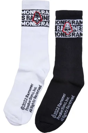 Merchcode Ramones - Skull 2-Pack Sokken - 39/42 - /Wit