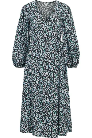 Object Object Jurk Objleonora L/s Wrap Midi Dress Noos 23039195 Black Dames Maat - 38