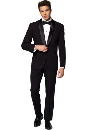 OppoSuits Jet Set Black - Heren Tuxedo Smoking met Vlinderdas - Chique - - Maat EU 48