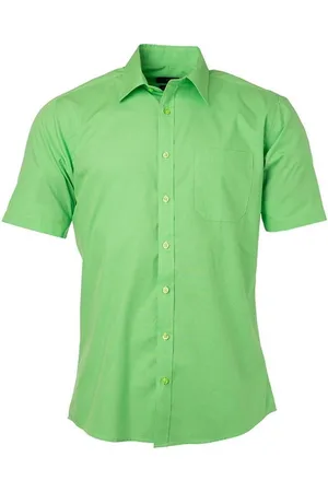 James & Nicholson James and Nicholson Herenshort Poplin Shirt met korte mouwen