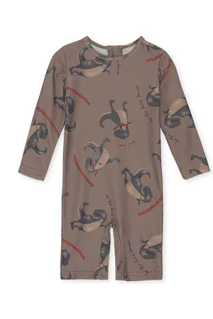Konges Sløjd Konges Sløjd Aster onesie playsuit / Zwempak - Dansosaurus - Maat 4 jaar