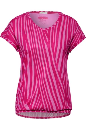 CECIL TOS AOP Shoulder Detail T-shirt Dames T-shirt - - Maat S