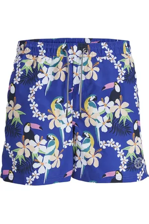 JACK & JONES Heren Zwemshorts JPSTFIJI AOP Tropisch Paradijs Print - Maat XL