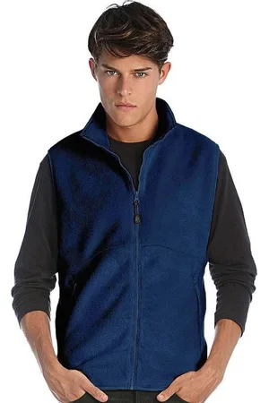 James & Nicholson Fleece casual bodywarmer navy voor heren - Outdoorkleding wandelen/zeilen - Mouwloze vesten 2XL