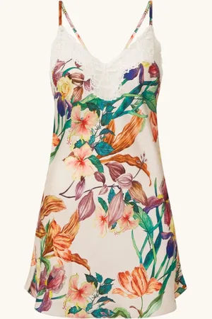 Aubade Sweet Folk slipdress van satijn met kant - Maat 42