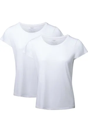 DANISH ENDURANCE T-Shirt voor Dames- Crew Neck- Wit - 2-pack - L