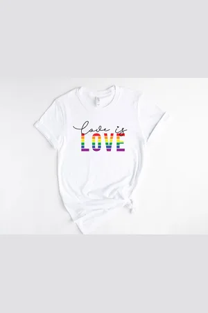 Bella + Canvas Lykke LGBTQ Unisex T-Shirt| Love is Love T-shirt| Pride | Rainbow | Maat L