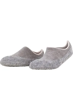 Falke Cosyshoe antislip noppen merinowol huissokken pantoffels dames grijs - Maat 37-38