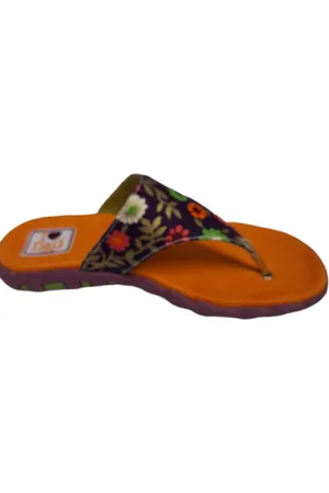 Dolce & Gabbana D&G TEENSLIPPER FLEURIL DECK EN ORANGE SOLE SIZE 37