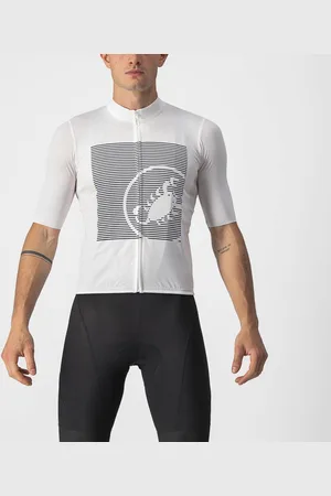 Castelli Fietsshirt Korte Mouwen Heren Blauw - BAGARRE JERSEY IVORY SAVILE BLUE-XL