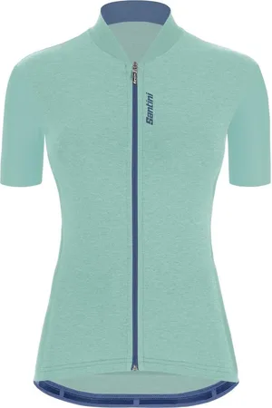 Santini Fietsshirt korte mouwen Dames Turquoise Blauw - Gravel S/S Jersey for woman - XL