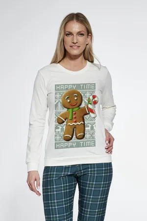 Cornette Katoenen Familie Pyjama Dames Volwassenen | Lange Mouw Lange Broek | Kerst Winter Matching Gezin Pyama | Cookie 671/347 XL