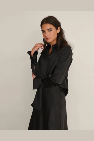NA-KD Frill Detail Mini Dames Blouse - Maat EU 36