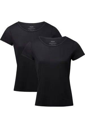 DANISH ENDURANCE T-Shirt voor Dames- Crew Neck- Zwart - 2-pack - S