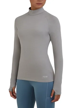 TCA Dames SuperThermal Lange Mouw Prestatie Basislaag Hardloop Trainings Top - Licht Grijs, L
