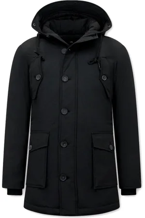 TONY BACKER Heren Winterjassen - Lange Jas Heren - Parka heren - 8202 - Zwarte Jas