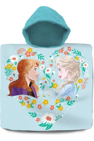 Disney Frozen bad cape/poncho - 60 x 120 cm - katoen - voor kinderen - vakantie