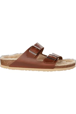 Birkenstock ARIZONA Slipper - Cognac Teddy - Maat 43