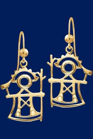 AuBor Oorbellen, hang, Gouden "Ukko", God van de donder