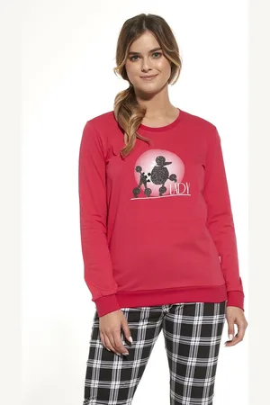 Cornette Katoenen Pyjama Dames Volwassenen Winter Matching Gezin Pyama Lange Mouw Lange Broek Lady 567/304 L