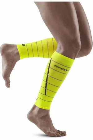 CEP Reflectie calf sleeves - neon yellow - Maat (kuitomtrek): Heren V: Kuitomtrek 45 - 50 cm