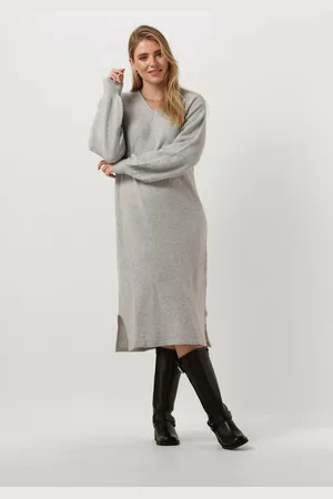 Minus Lilianne V-neck Midi Knit Dress Jurken Dames - Rok - Jurk - - Maat L
