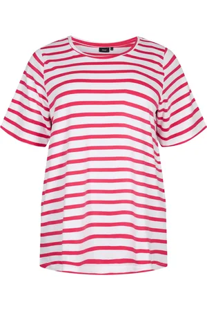 Zizzi MVIVI, S/S, TEE Dames T-shirt - Pink - Maat XL (54-56)