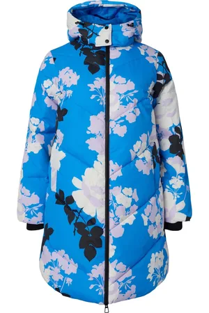 Zizzi MFLOWER, L/S, COAT Dames Jas - Blue - Maat XXXL (63-64)