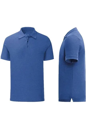 Merkloos Senvi - Fit Polo - Getailleerd - Maat XXXL (3XL) - Kleur Royal Melee - (Zacht aanvoelend)