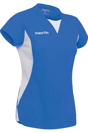 macron Sportshirt/ T-shirt korte mouwen, blauw/wit, meisjes, maat 3XS