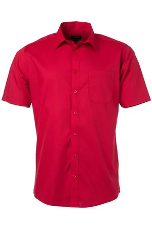 James & Nicholson James and Nicholson Herenshort Poplin Shirt met korte mouwen