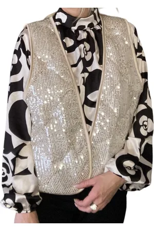 Merkloos Vest, mouwloos, glitter, , one size