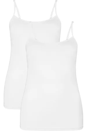 Bamboo Basics Comfortabel & Zijdezacht Vera - Bamboe Spaghetti Tops (Multipack 2 stuks) Dames - Verstelbare Schouderbandjes - - XL